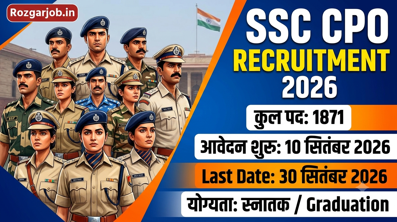 SSC CPO Recruitment 2026 1871 पदों पर भर्ती